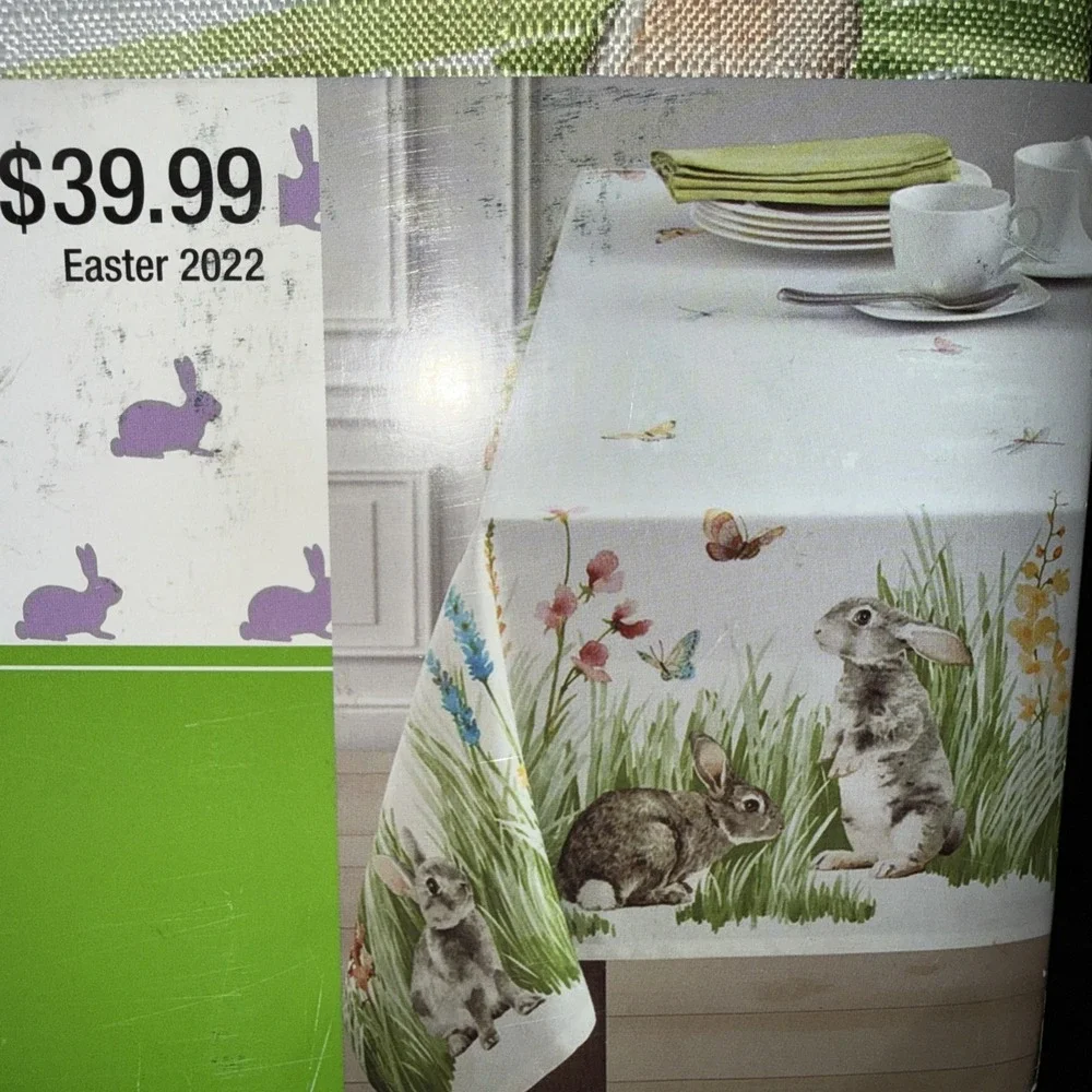 Easter Tablecloth‎ Bunnies Spring Pattern 60x104 Rectangle 2022 New Hobby Lobby